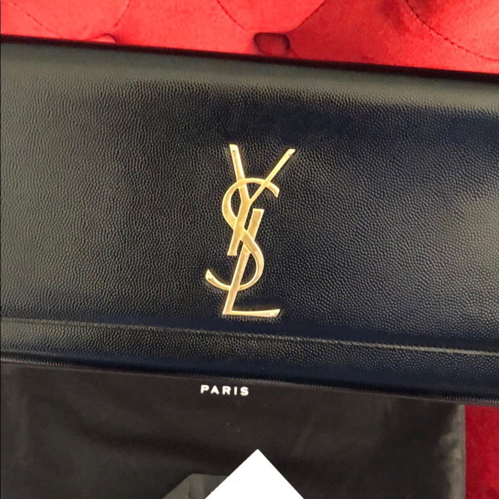 YSL Saint Laurent black clutch